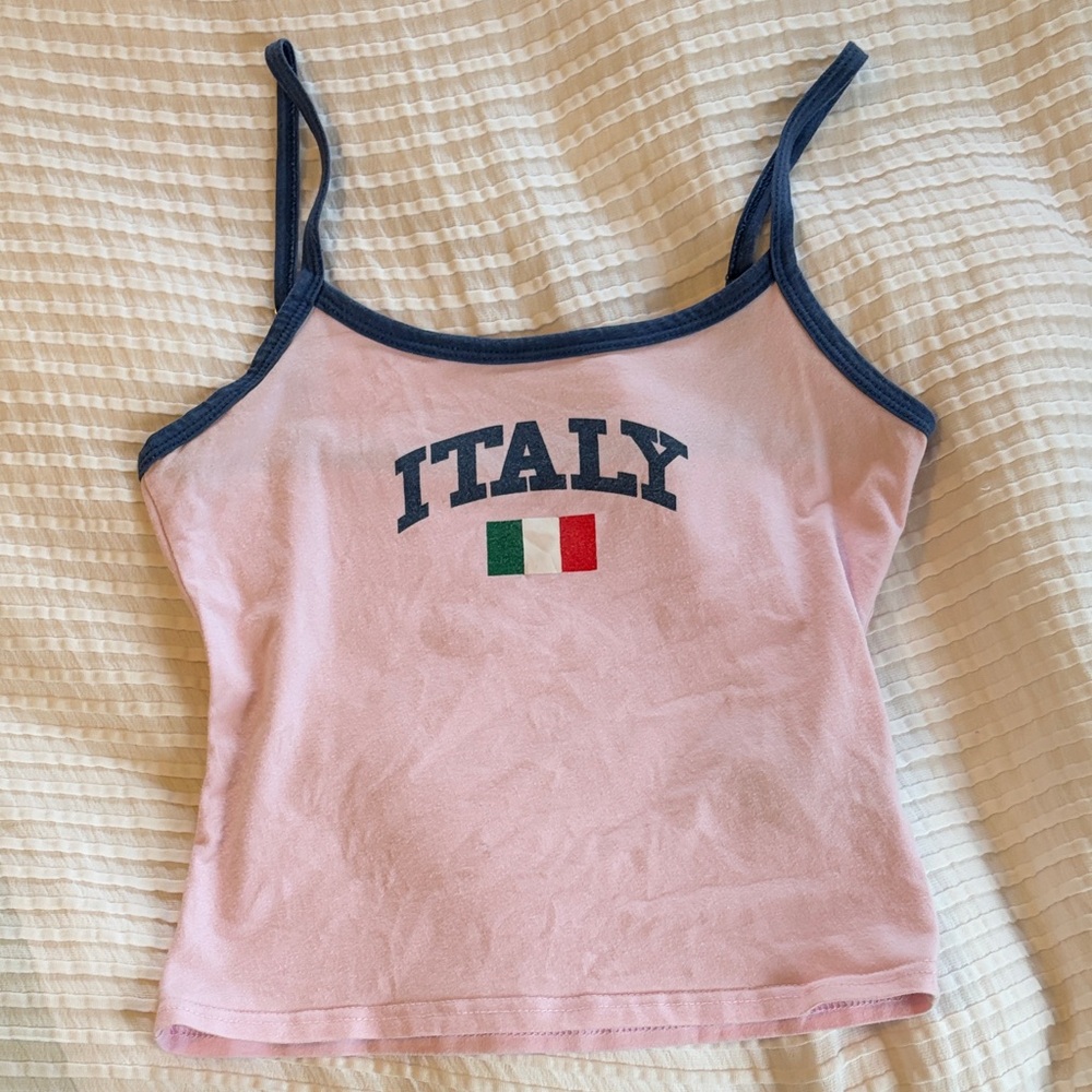Edikted Pink Italy Graphic Tank Top
